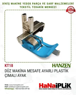 Düz Makina Mesafe Ayarlı Plastik Çımalı Ayak / KT18