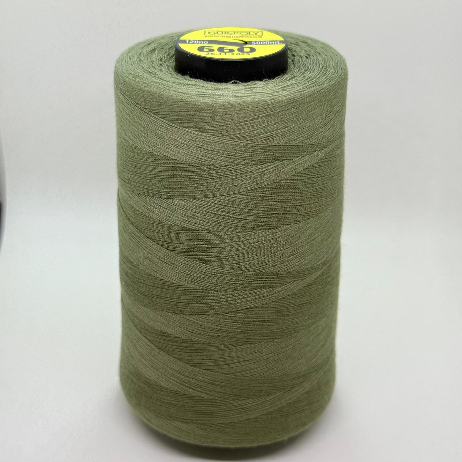 Gür-Poly (G0660) Renkli 120NO Dikiş İpliği 5000MT.