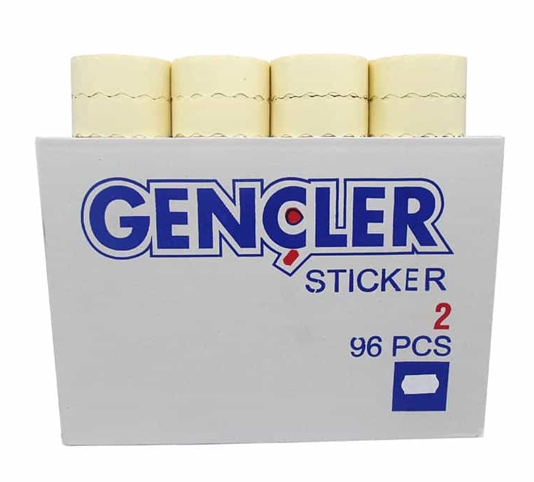 Renkli Meto Etiket (2NO) 96lık (1000li sarım)